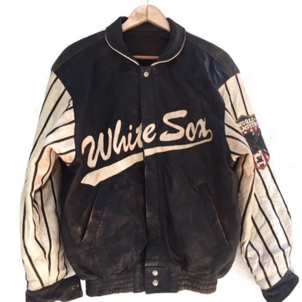 JEFF HAMILTON WHITE SOX REVERSIBLE LEATHER JACKET